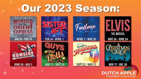 Dutch Apple Theater 2023 Schedule